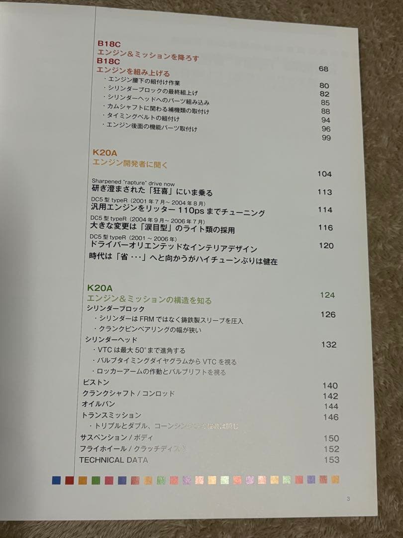 インテグラ タイプR V-TECエンジンメカニズムブック B18C/K20A編