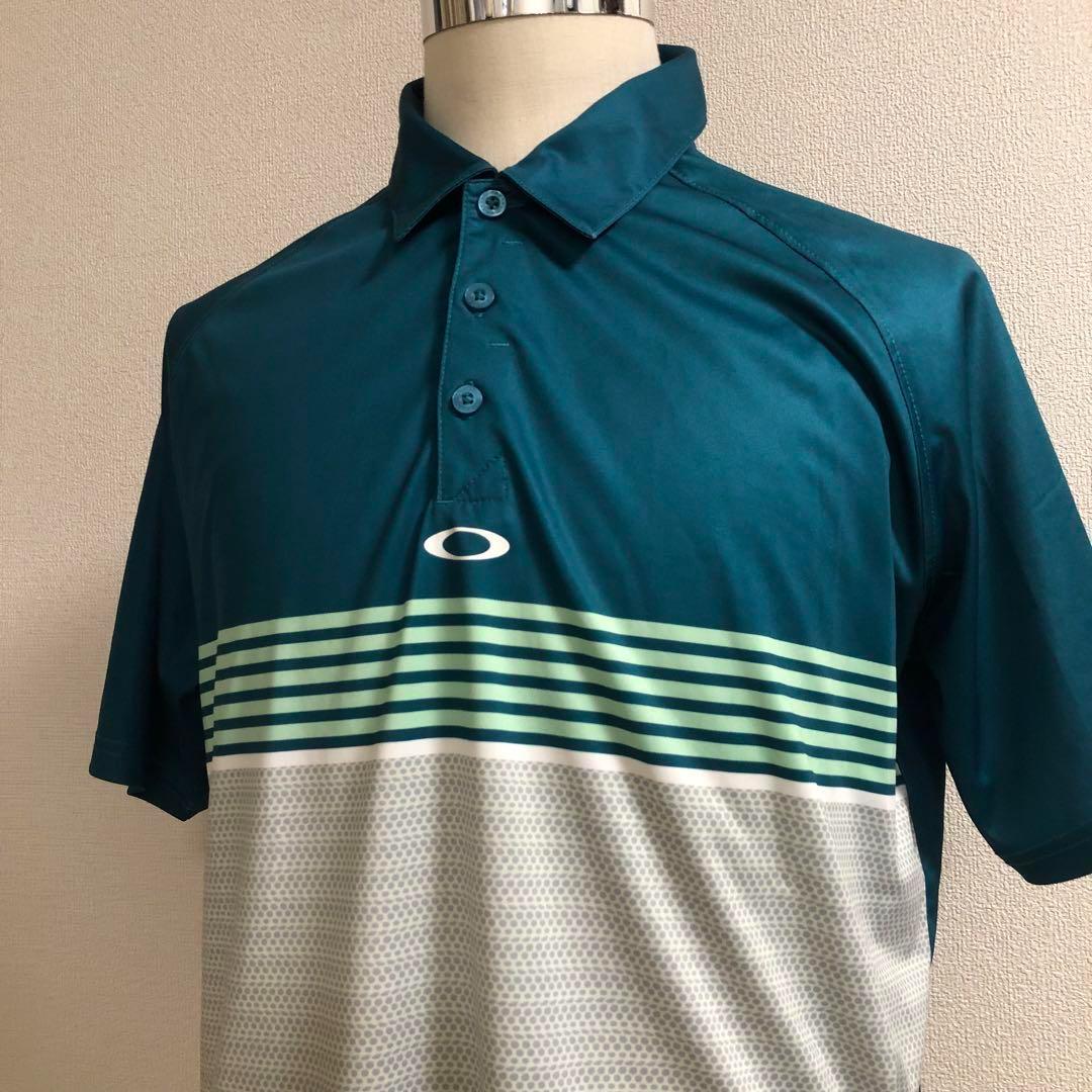 オークリー ゴルフ スポーツシャツ ポロシャツ ブグリーン系 Lサイズ