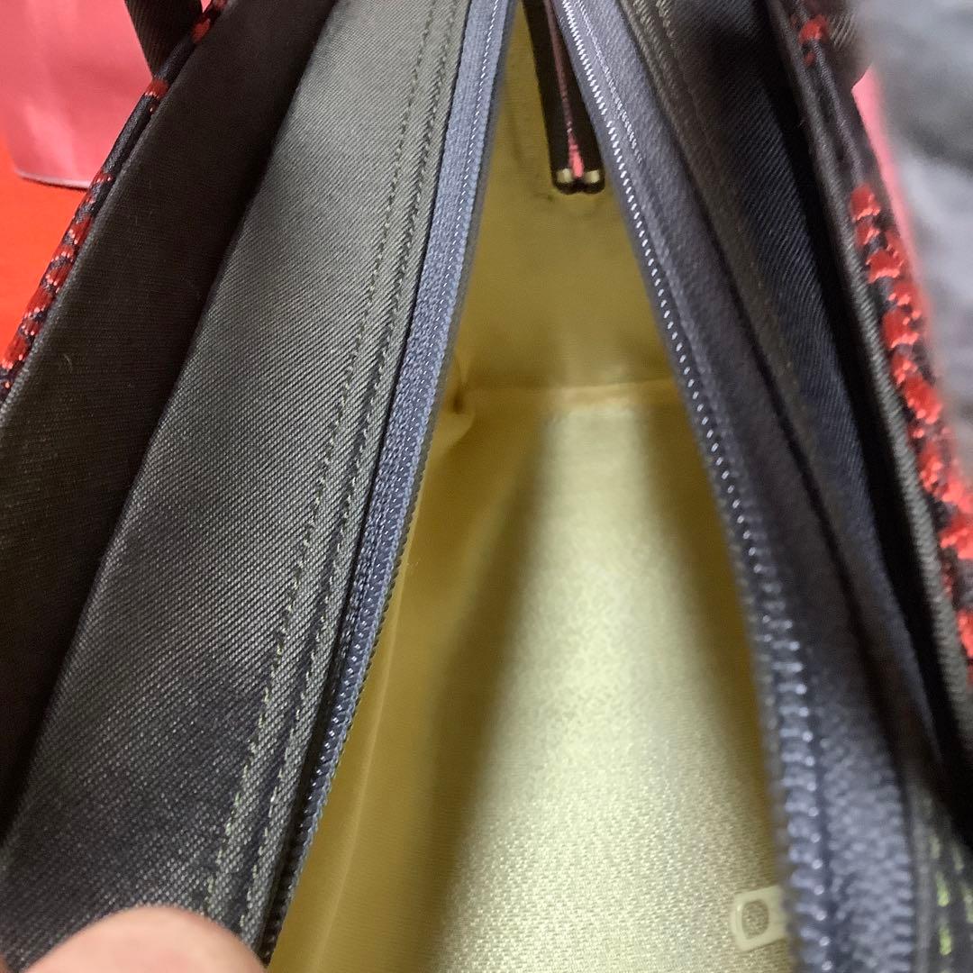 新品着物和装用利休バッグ (黒とオレンジ)