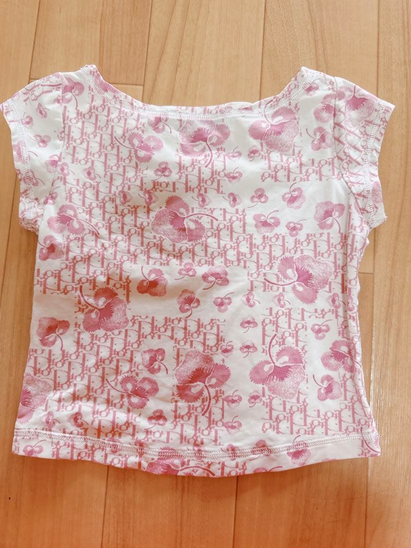 【美品】babyDior ベビーディオール Tシャツ ピンク トロッター柄