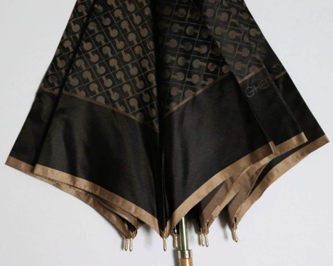 《ゲラルディーニ》新品 ロゴモノグラム総柄 上品長傘 雨傘 8本骨