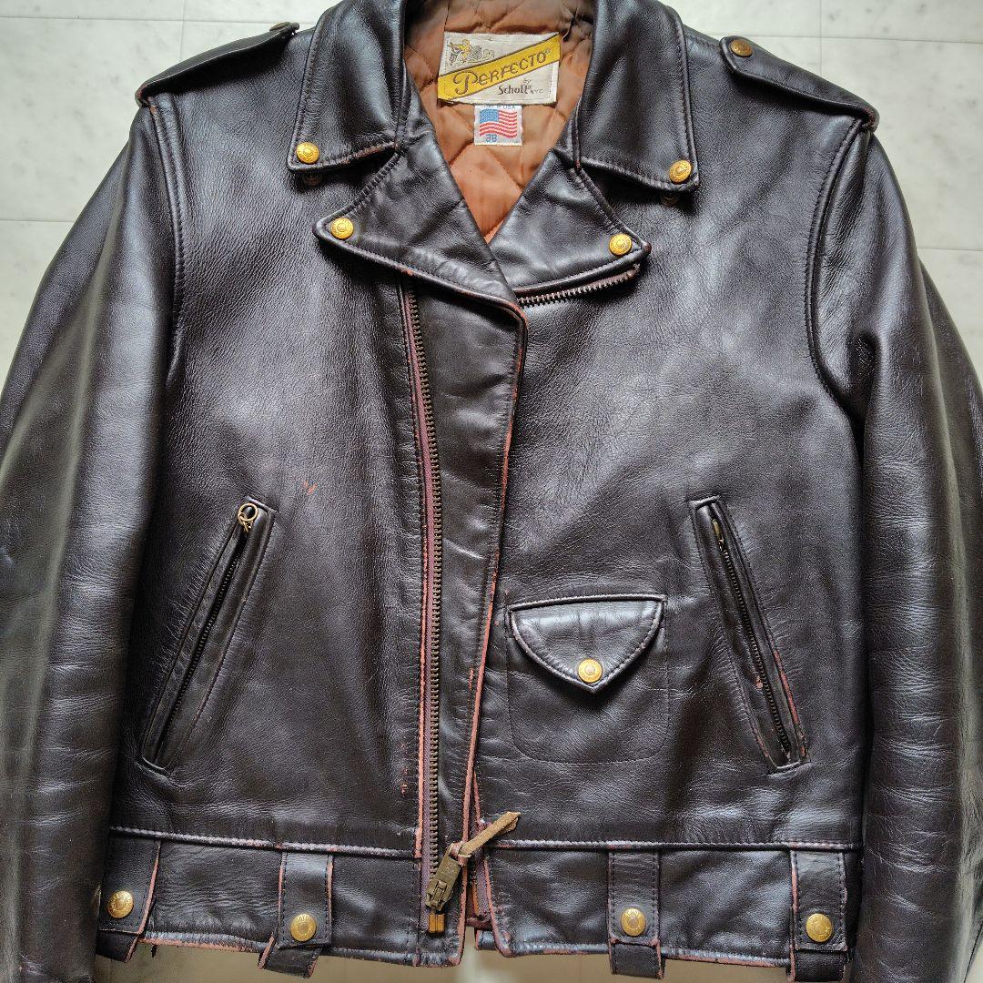 中古流通少ない！希少【schott 609】こげ茶色【ショット609】USA製