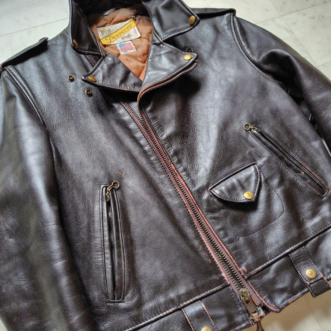 中古流通少ない！希少【schott 609】こげ茶色【ショット609】USA製