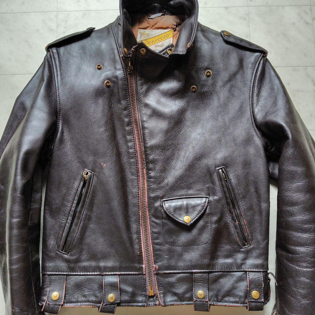 中古流通少ない！希少【schott 609】こげ茶色【ショット609】USA製