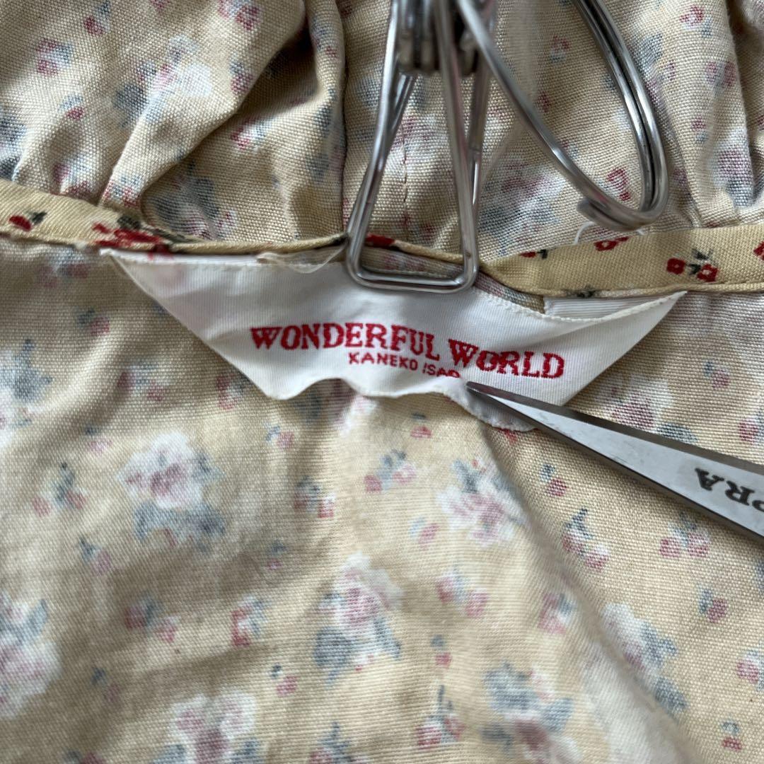 WONDERFUL WORLD　ロングワンピース　テディベア　プリーツ　フード付