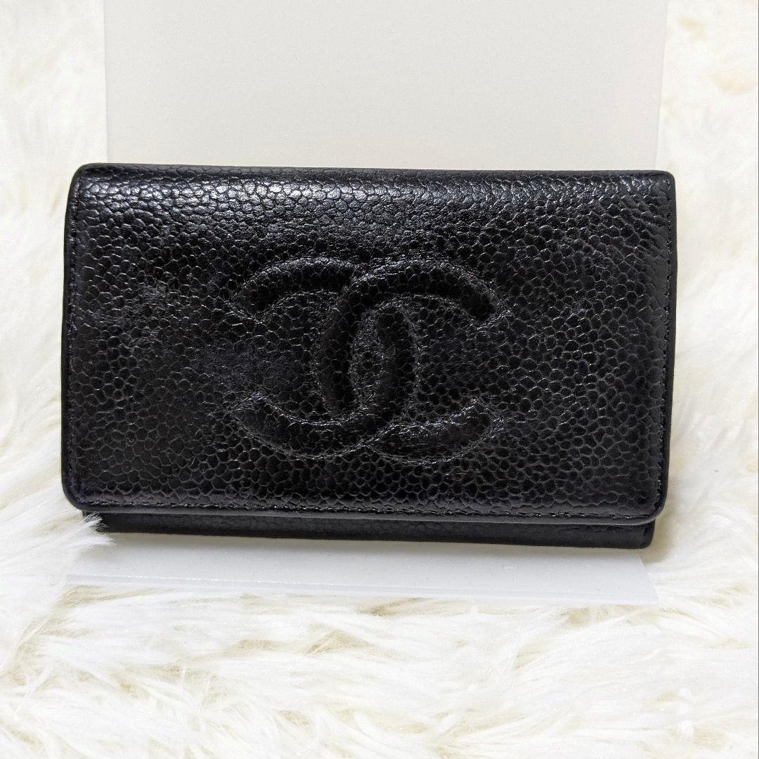 凛✨CHANEL シャネル　キャビアスキン　デカココ　6連キーケース