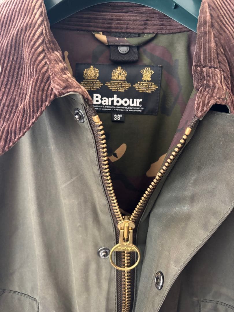 【メンズ】定番Barbour クラシックワックスジャケット オリーブグリーン38