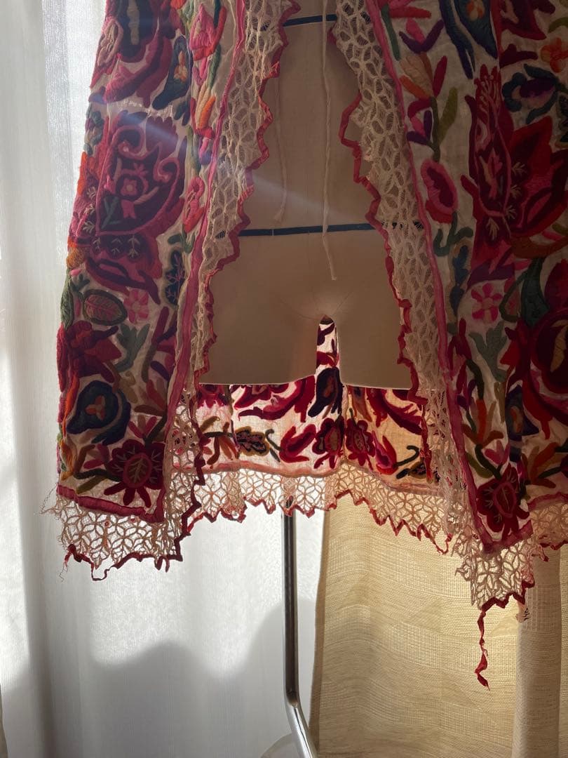 vintageクロアチア刺繍 ポンチョ 刺繍 vintage