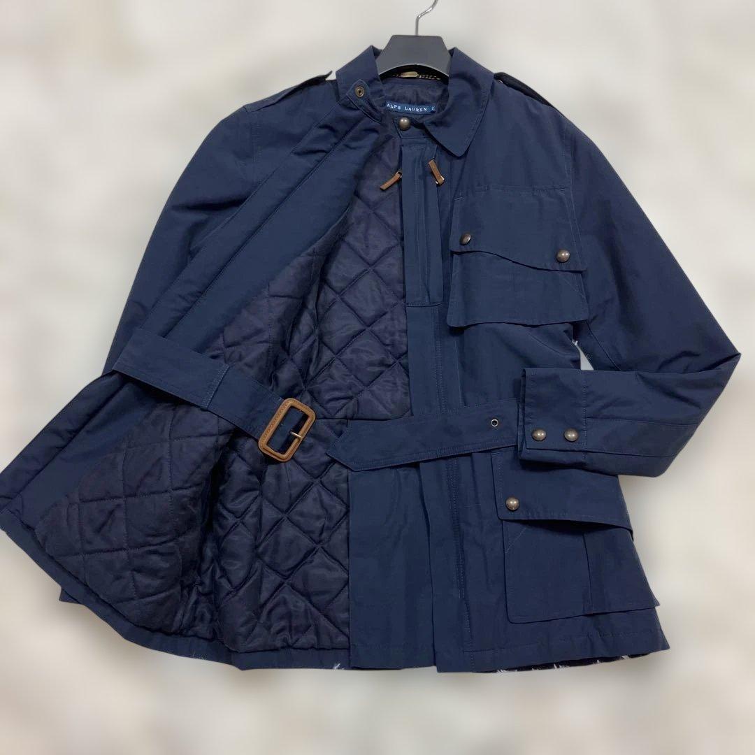 極美品 ポロラルフローレン サファリジャケット ベルト付き ネイビー Sサイズ