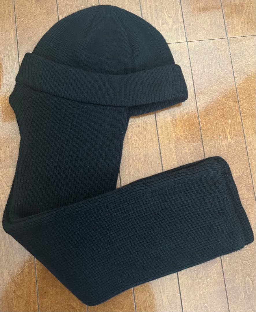 CLANE クラネ MUFFLER KNIT CAP BLACK