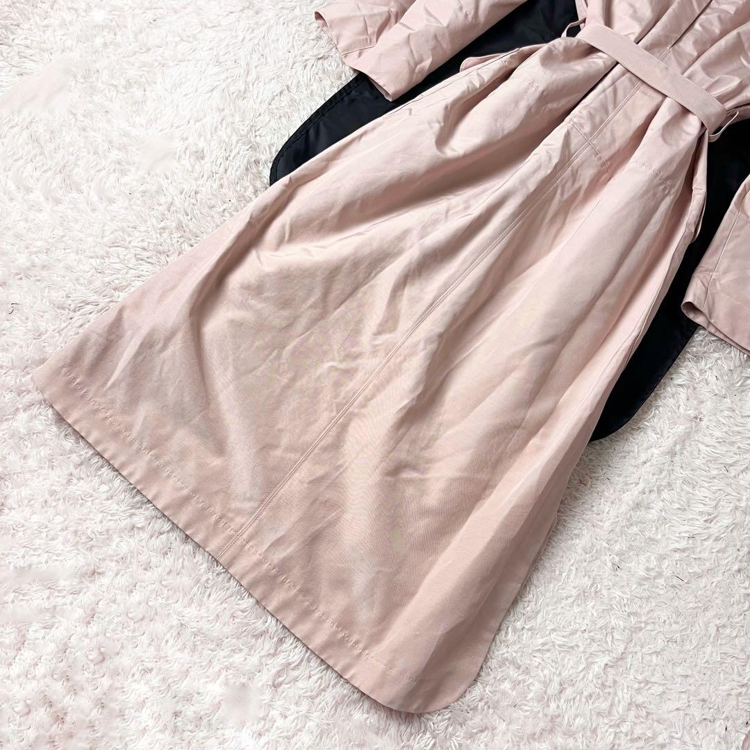 ドゥロワー シャツワンピース ロング シルク ポケット ベルト ピンク S