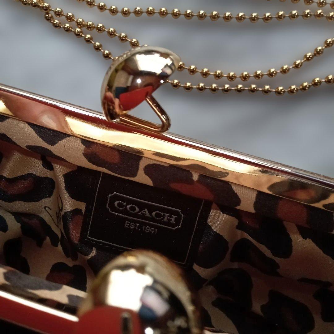 ち*@様 COACH 黒 サテン パーティーバッグ