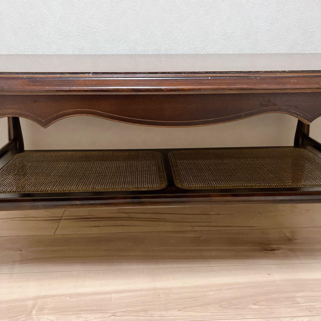 カリモク 家具 ローテーブル コロニアル ラタン張り リビング　KARIMOKU