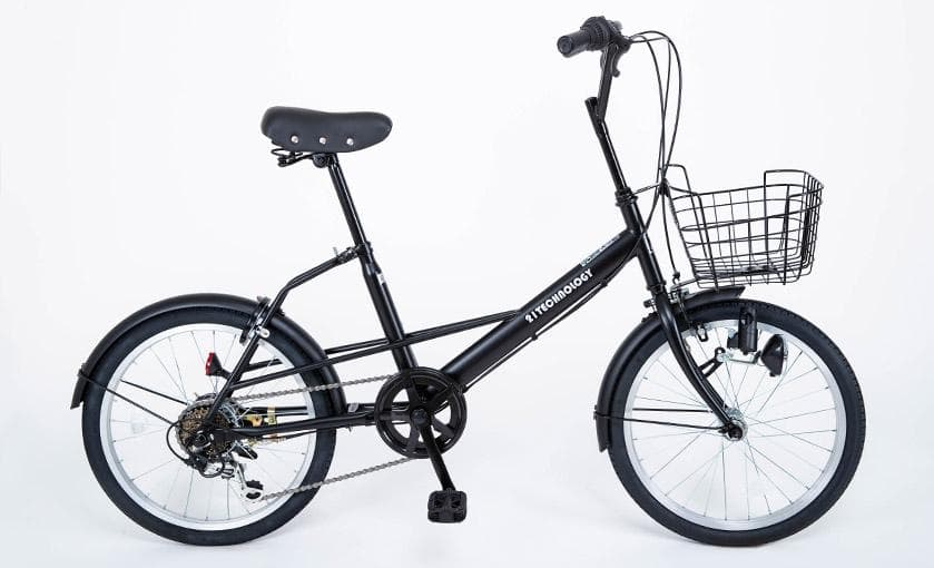新品★未使用ミニベロ　シマノ製6段変速　20インチ　カゴ・鍵付き　マットブラック