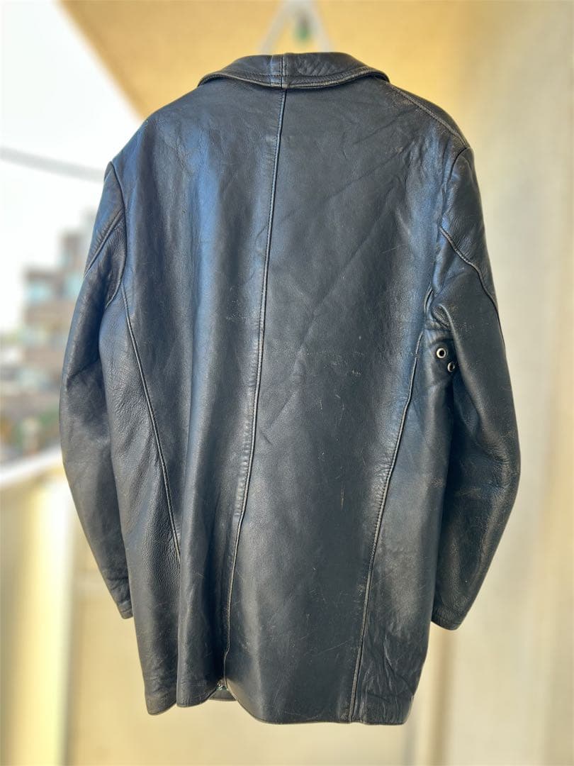 【チンスト付】50s-60s GVフランス製 コルビュジエ レザージャケット 黒
