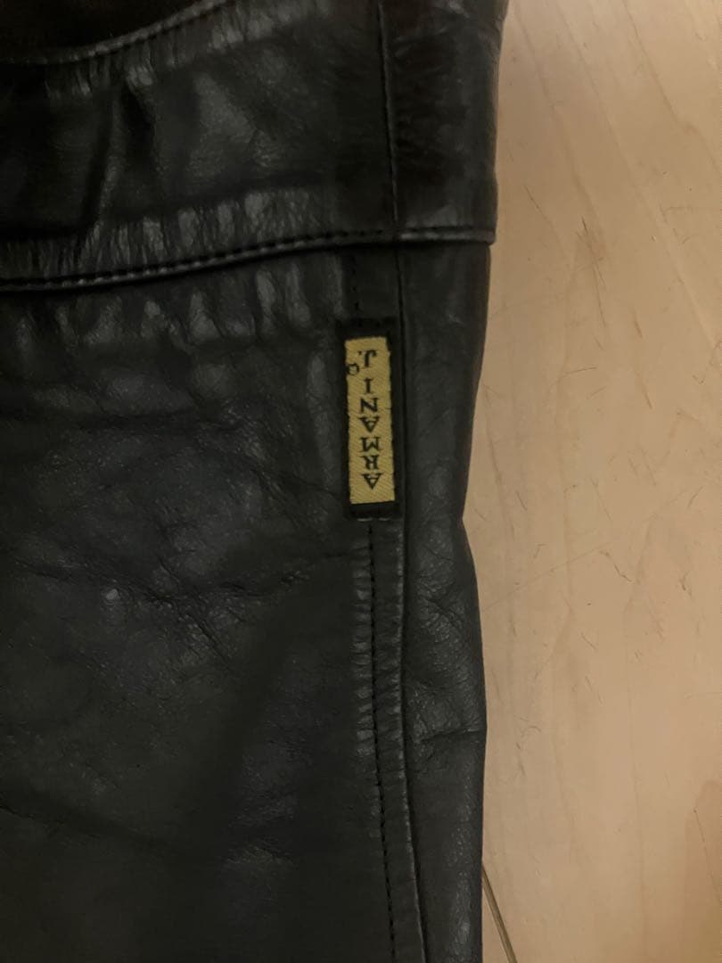 アルマーニ　ジーンズ 黒 レザージャケット Ｌサイズ