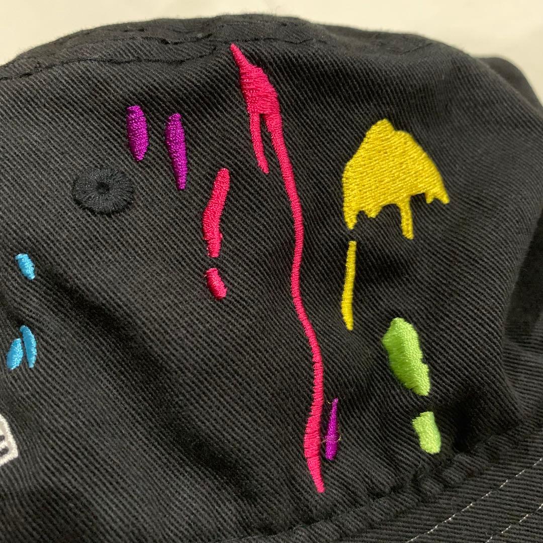 新品◎NEW ERA刺繍バケットハットブラック正規品◎M/Lサイズユニセックス黒