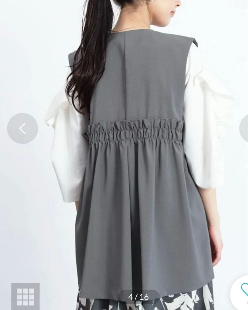 新品　fennel 定価¥2万8000円　バックギャザーノーカラージレ