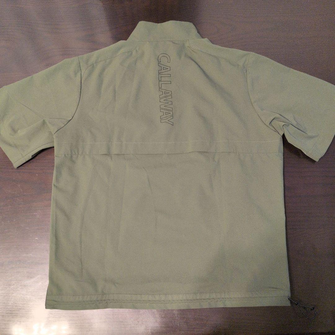 【未使用】ハーフジップショートスリーブシャツ 　オリーブグリーン　М