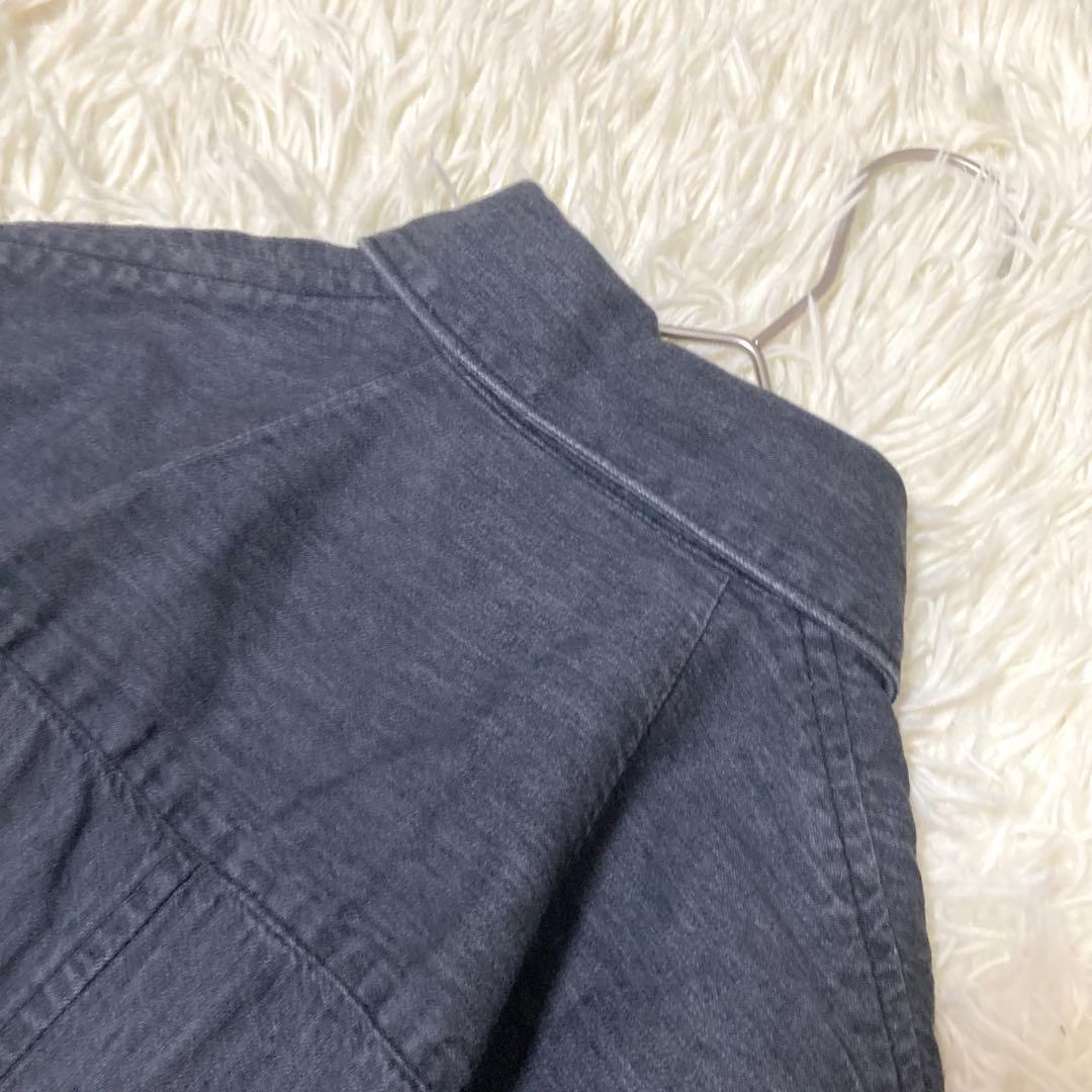 MIHARA YASUHIRO デニムフィッシュテールシャツ　変形　グレー　38