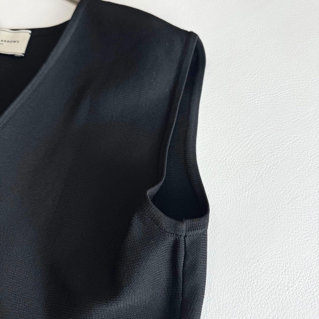 UNITED ARROWS Vネック ロング ニットワンピース フレア 36